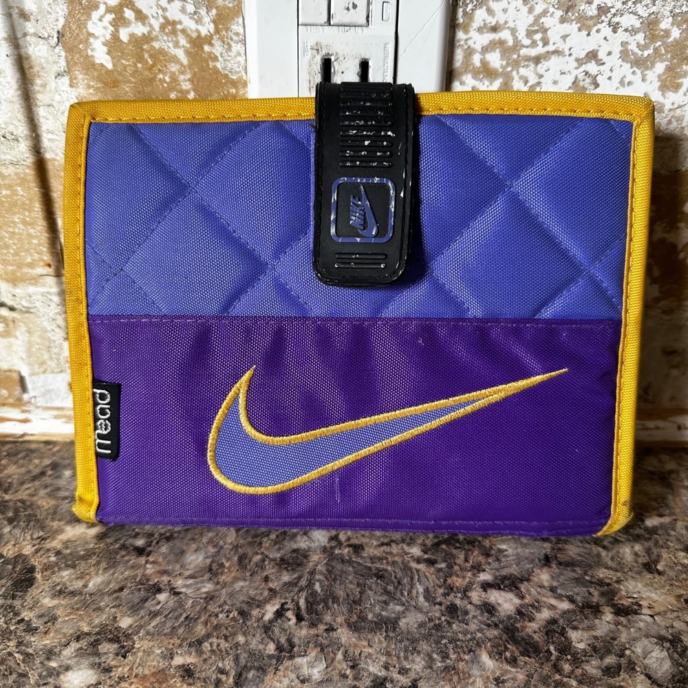 Nike Mead Planner Organizer 1995 Vintage Purple Blue Yellow Good Swoosh 50074